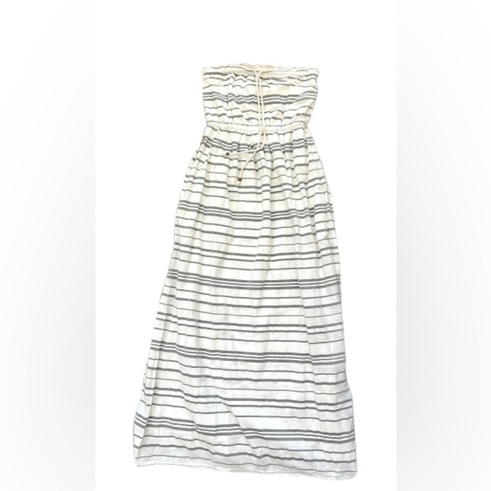GAP Strapless Dress in White and Black Stripes